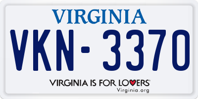 VA license plate VKN3370
