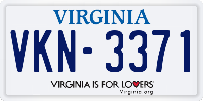 VA license plate VKN3371