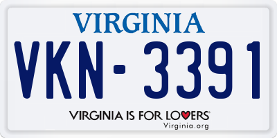 VA license plate VKN3391