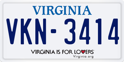 VA license plate VKN3414