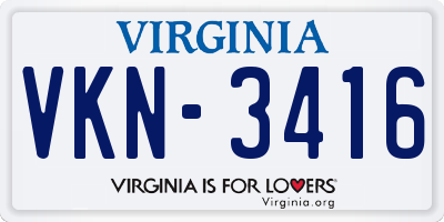 VA license plate VKN3416