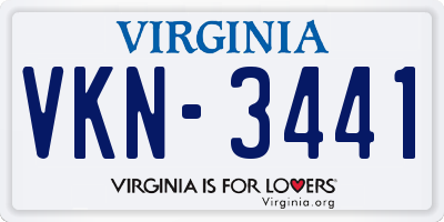 VA license plate VKN3441