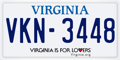 VA license plate VKN3448