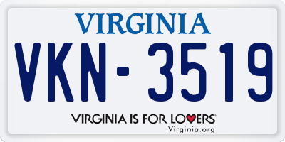 VA license plate VKN3519
