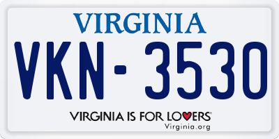 VA license plate VKN3530