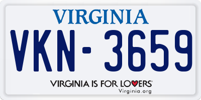 VA license plate VKN3659