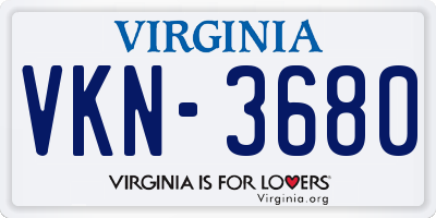 VA license plate VKN3680
