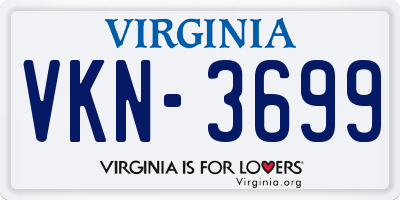 VA license plate VKN3699