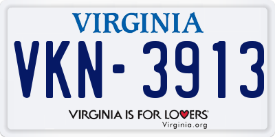 VA license plate VKN3913