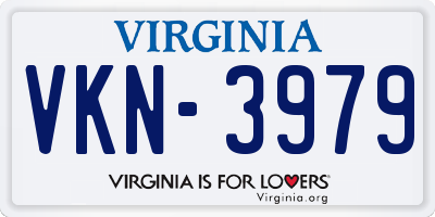 VA license plate VKN3979