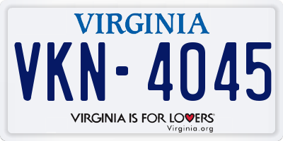 VA license plate VKN4045