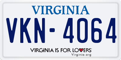 VA license plate VKN4064