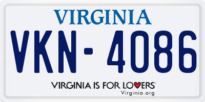 VA license plate VKN4086