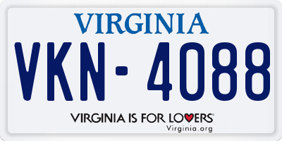 VA license plate VKN4088
