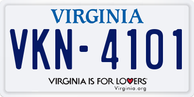 VA license plate VKN4101