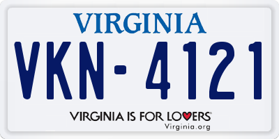 VA license plate VKN4121