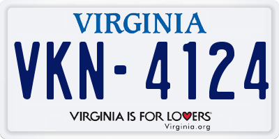 VA license plate VKN4124