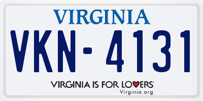 VA license plate VKN4131