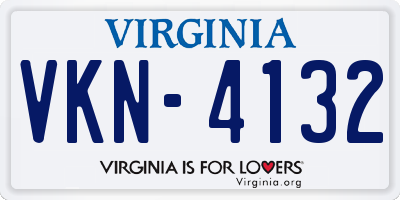 VA license plate VKN4132