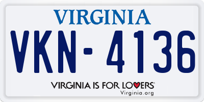VA license plate VKN4136