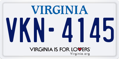 VA license plate VKN4145