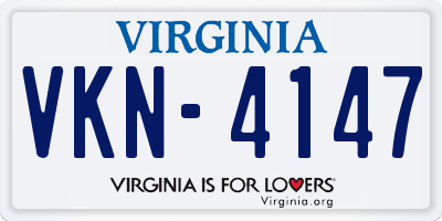 VA license plate VKN4147