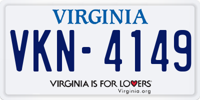 VA license plate VKN4149