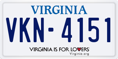 VA license plate VKN4151
