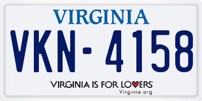 VA license plate VKN4158