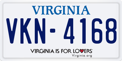 VA license plate VKN4168