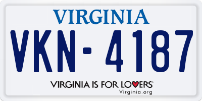 VA license plate VKN4187