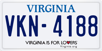VA license plate VKN4188