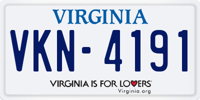 VA license plate VKN4191