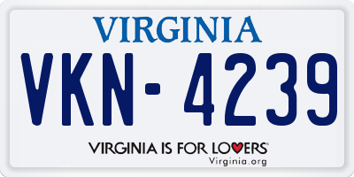 VA license plate VKN4239