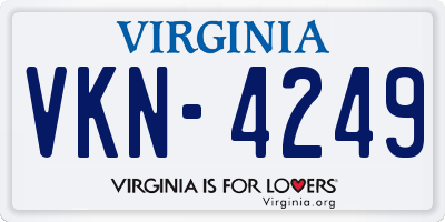 VA license plate VKN4249
