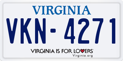VA license plate VKN4271