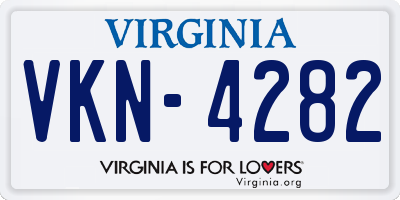 VA license plate VKN4282