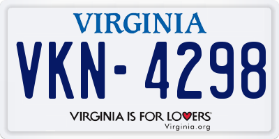 VA license plate VKN4298
