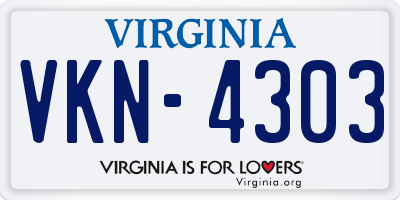 VA license plate VKN4303