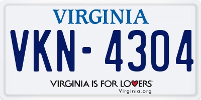 VA license plate VKN4304