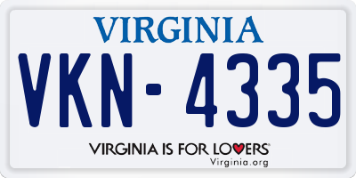 VA license plate VKN4335