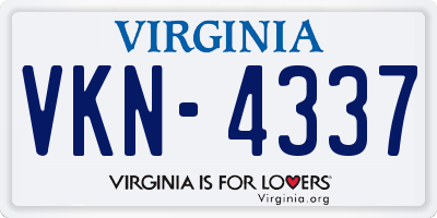 VA license plate VKN4337