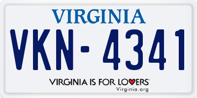 VA license plate VKN4341
