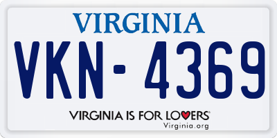 VA license plate VKN4369