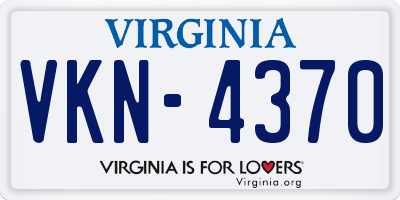 VA license plate VKN4370