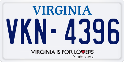 VA license plate VKN4396