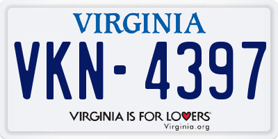 VA license plate VKN4397