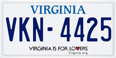 VA license plate VKN4425