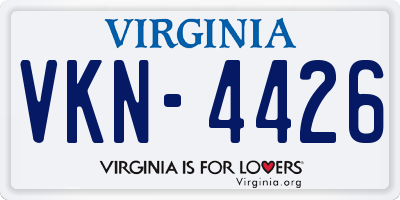 VA license plate VKN4426