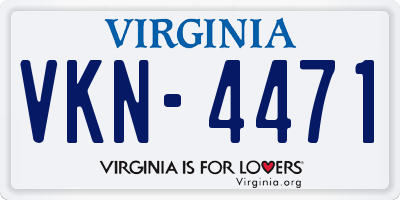 VA license plate VKN4471